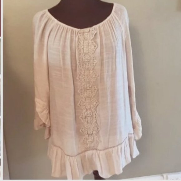 Counterparts Tops - Counterparts Brand Boho gauze off shoulder long sleeve top L